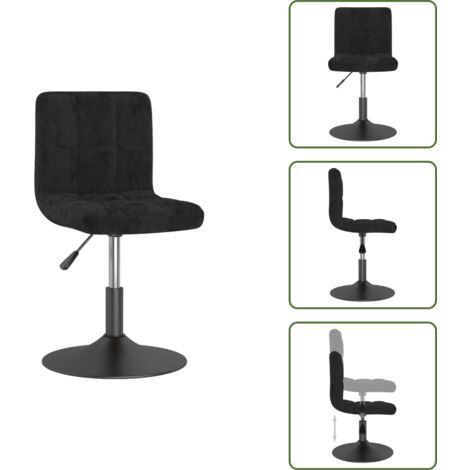 The Living Store Silla de comedor giratoria de terciopelo negro - Silla de comedor