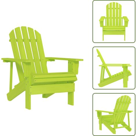 The Living Store Silla de jardín Adirondack madera maciza de abeto verde - Silla Adirondack