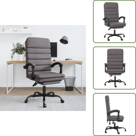 The Living Store Silla de oficina reclinable masaje cuero sintético gris - Masaje en silla