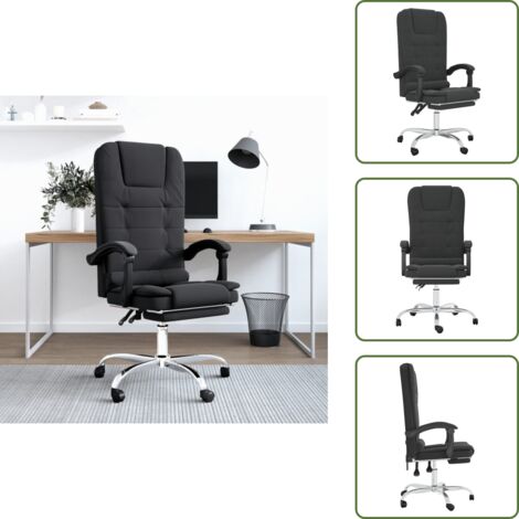 The Living Store Silla de oficina reclinable masaje cuero sintético negro - Masaje en silla
