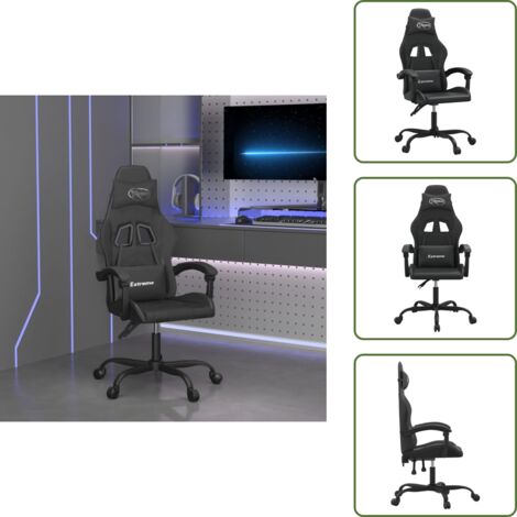 The Living Store Silla gaming cuero sintético negro - Silla de cuero sintético