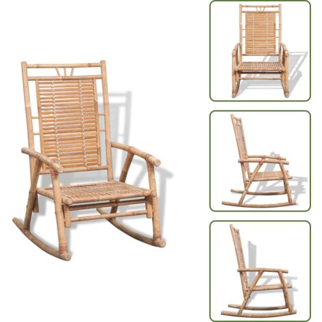 The Living Store Silla mecedora de bambú - Silla de jardín