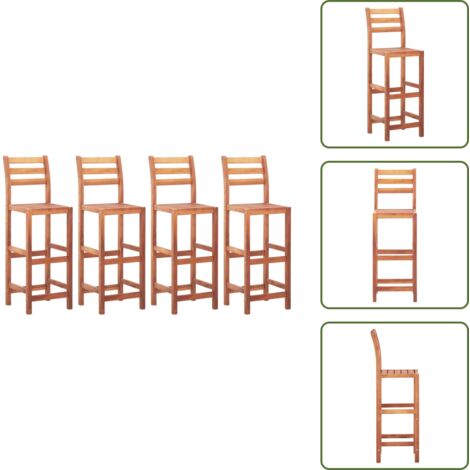 The Living Store Sillas de cocina 4 unidades madera maciza de acacia - Sillas de jardín