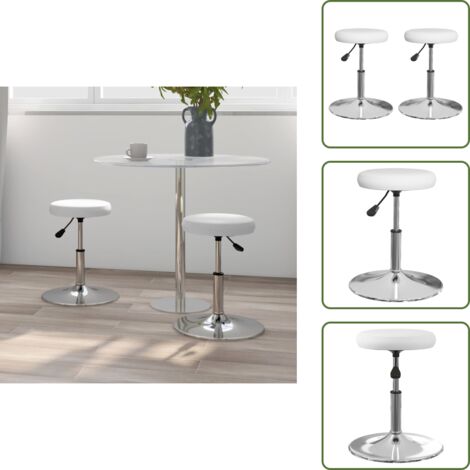 The Living Store Sillas de comedor 2 unidades cuero sintético blanco - Sillas giratorias