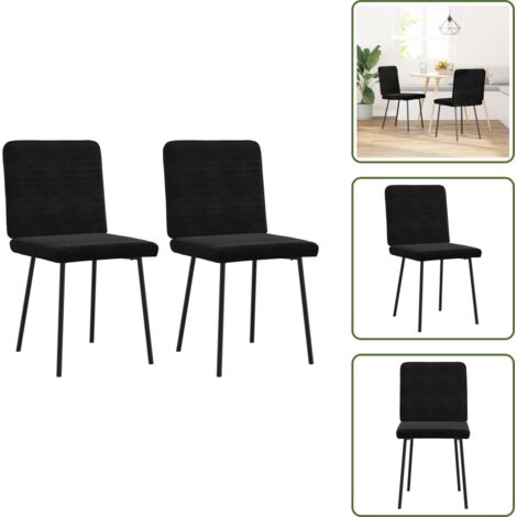 The Living Store Sillas de comedor 2 unidades terciopelo negro - Sillas de comedor terciopelo