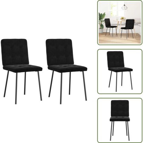 The Living Store Sillas de comedor 2 unidades terciopelo negro - Sillas de comedor terciopelo