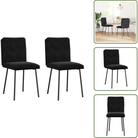 The Living Store Sillas de comedor 2 unidades terciopelo negro - Sillas ergonómicas