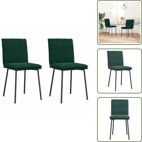 The Living Store Sillas de comedor 2 unidades terciopelo verde oscuro - Sillas ergonómicas
