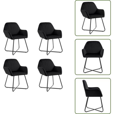 The Living Store Sillas de comedor 4 unidades terciopelo negro - Sillas de comedor modernas