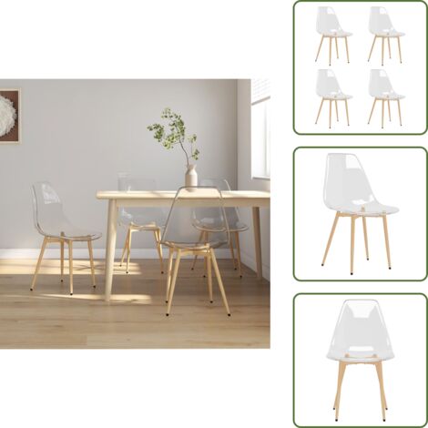 The Living Store Sillas de comedor 4 unidades transparente PET - Sillas transparentes