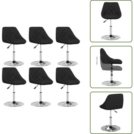 The Living Store Sillas de comedor 6 unidades cuero sintético negro - Sillas de comedor ajustables