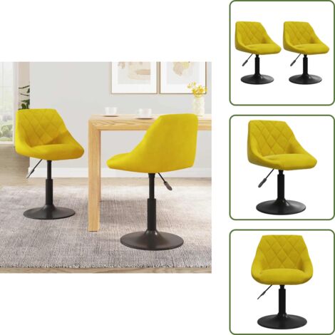 The Living Store Sillas de comedor giratorias 2 uds terciopelo amarillo mostaza - Sillas de comedor