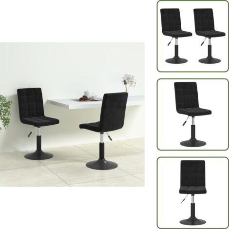 The Living Store Sillas de comedor giratorias 2 uds terciopelo negro - Sillas de comedor