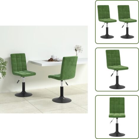 The Living Store Sillas de comedor giratorias 2 unidades terciopelo verde oscuro - Sillas de comedor