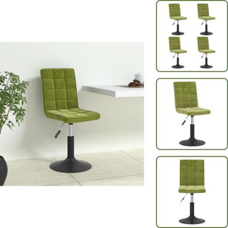 The Living Store Sillas de comedor giratorias 4 uds de terciopelo verde claro - Sillas de comedor