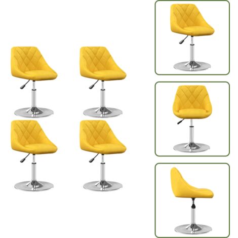 The Living Store Sillas de comedor giratorias 4 uds terciopelo amarillo mostaza - Sillas de comedor