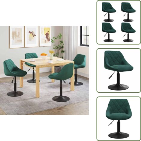 The Living Store Sillas de comedor giratorias 4 uds terciopelo verde oscuro - Sillas de comedor