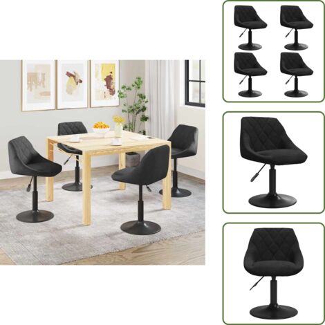 The Living Store Sillas de comedor giratorias 4 unidades terciopelo negro - Sillas de comedor