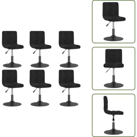 The Living Store Sillas de comedor giratorias 6 unidades terciopelo negro - Sillas de comedor