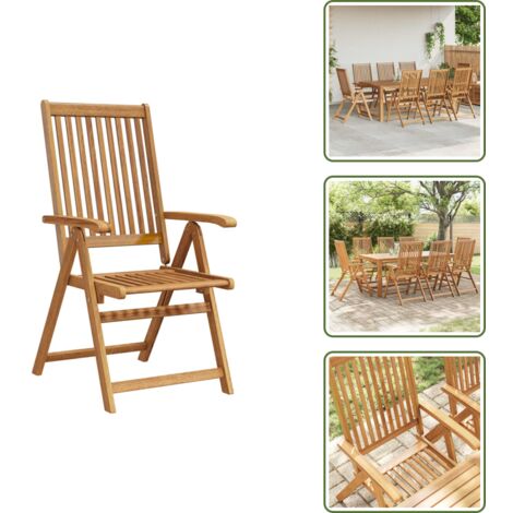 The Living Store Sillas de jardín plegables 8 uds madera macizo de acacia - Sillas de jardín plegables