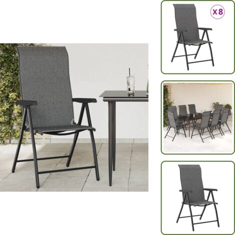 The Living Store Sillas de jardín plegables 8 unidades ratán sintético gris - Sillas de jardín ratán sintético