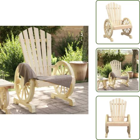 The Living Store Sillón de jardín Adirondack madera maciza de abeto - Silla de jardín Adirondack