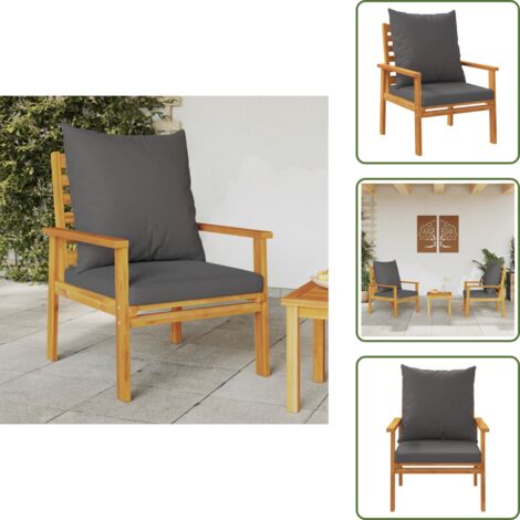 The Living Store Sillón de jardín con cojines 2 uds madera maciza acacia - Sillas de exterior