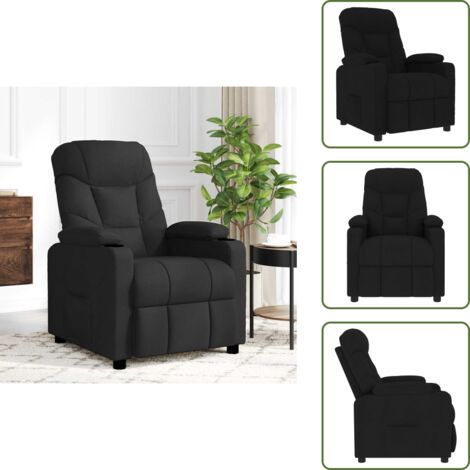 The Living Store Sillón de masaje de tela negro - Masaje de vibración