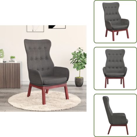 The Living Store Sillón de relax de tela gris oscuro - Silla de comodidad