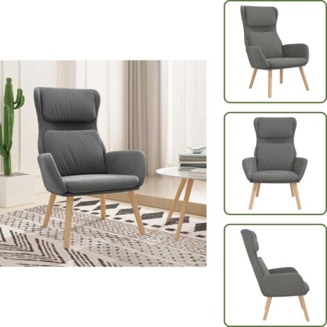The Living Store Sillón de relax de terciopelo gris oscuro - Silla de comodidad