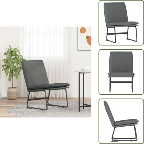 The Living Store Sillón de relax tela gris oscuro 52x75x76 cm - Asiento cómodo