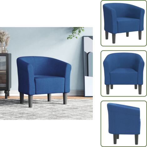 The Living Store Sillón de tela azul - Silla de dormitorio
