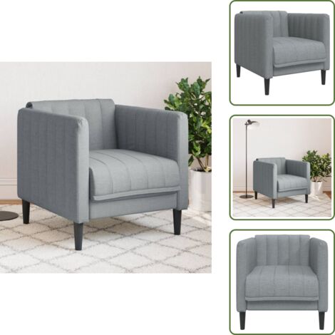 The Living Store Sillón de tela gris claro - Asiento cómodo