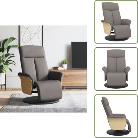 The Living Store Sillón reclinable con reposapiés tela gris taupe - Silla con reposapiés