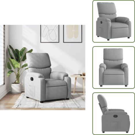 The Living Store Sillón reclinable de tela gris claro - Asiento cómodo