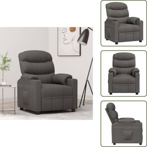The Living Store Sillón reclinable de tela gris oscuro - Asiento cómodo