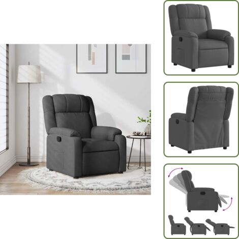 The Living Store Sillón reclinable de tela gris oscuro - Asiento cómodo