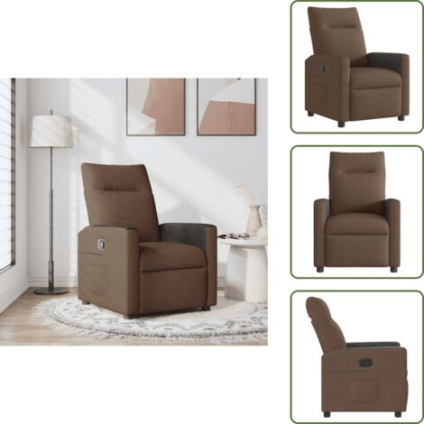 The Living Store Sillón reclinable de tela marrón - Asiento cómodo