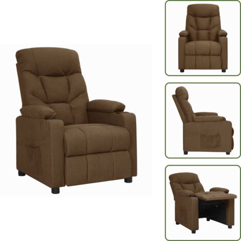 The Living Store Sillón reclinable de tela marrón - Asiento cómodo