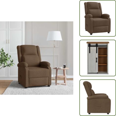 The Living Store Sillón reclinable de tela marrón - Asiento cómodo