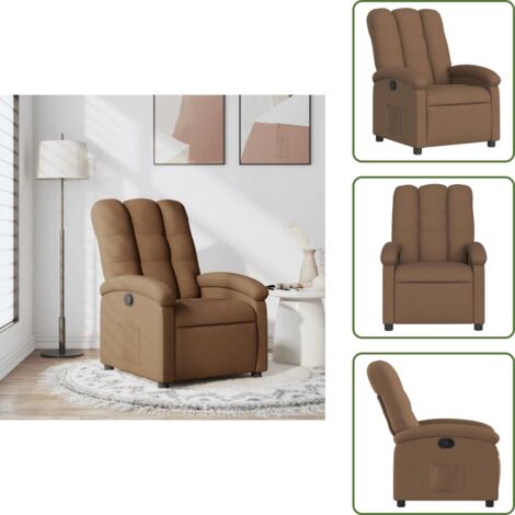The Living Store Sillón reclinable de tela marrón - Asiento cómodo