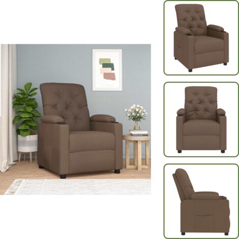 The Living Store Sillón reclinable de tela marrón - Asiento cómodo