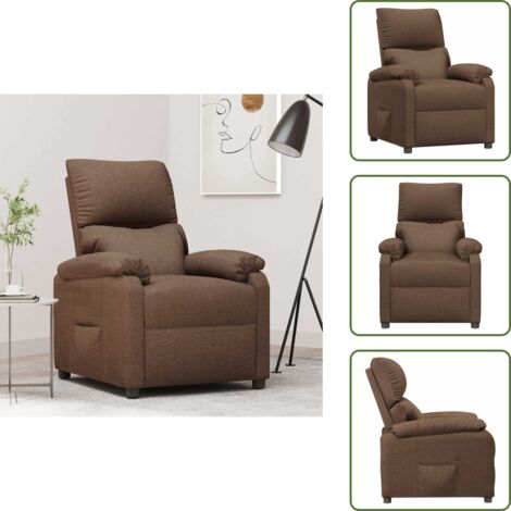 The Living Store Sillón reclinable de tela marrón - Asiento cómodo