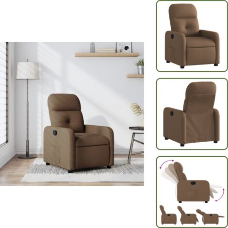 The Living Store Sillón reclinable de tela marrón - Asiento cómodo