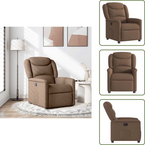 The Living Store Sillón reclinable de tela marrón - Asiento cómodo
