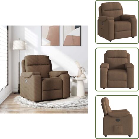 The Living Store Sillón reclinable de tela marrón - Asiento cómodo