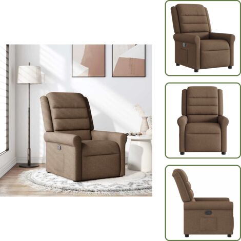The Living Store Sillón reclinable de tela marrón - Asiento cómodo