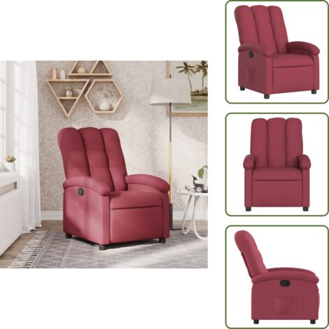 The Living Store Sillón reclinable de tela rojo tinto - Asiento cómodo