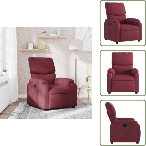 The Living Store Sillón reclinable de tela rojo tinto - Asiento cómodo
