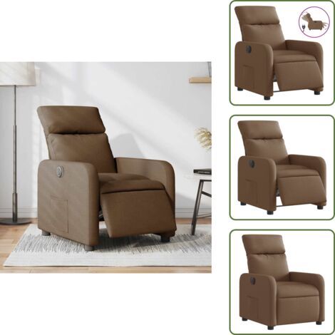 The Living Store Sillón reclinable eléctrico de tela marrón - Asiento eléctrico
